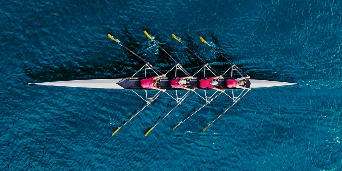 Group Rowing on water