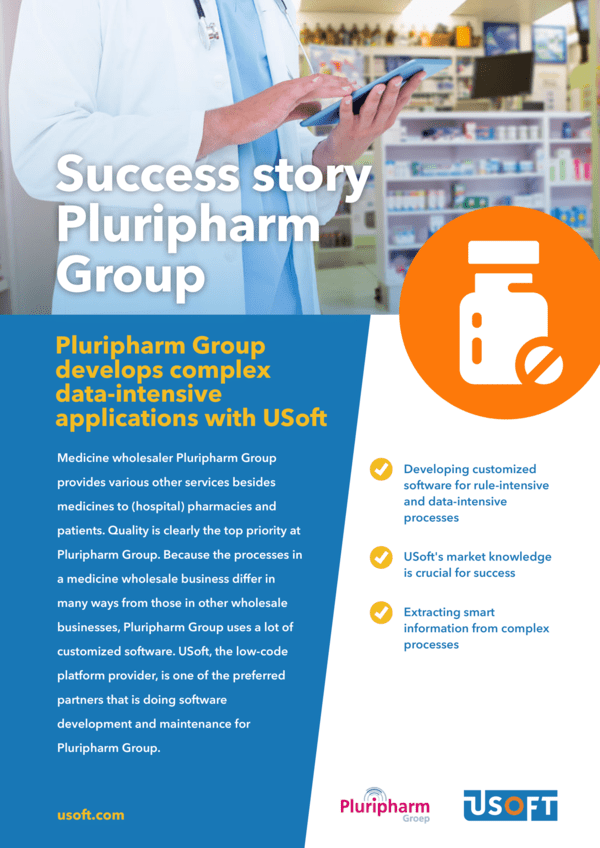 Success Story - Pluripharm Group - Complex data-intensive applications development with USoft low-code - Cover - EN